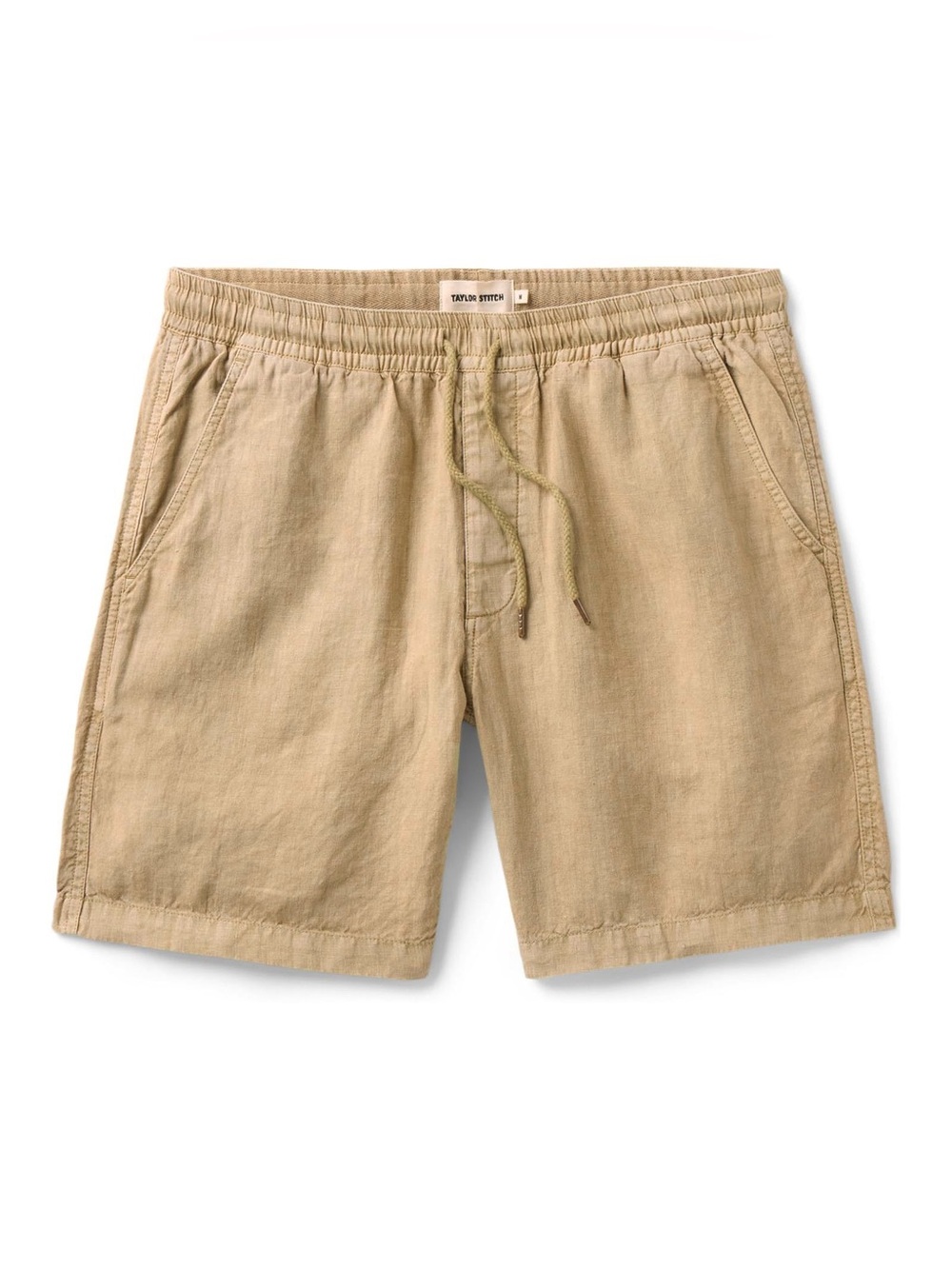 Taylor Stitch The Après Short in Field Khaki Hemp Pockets Drawstring Tan